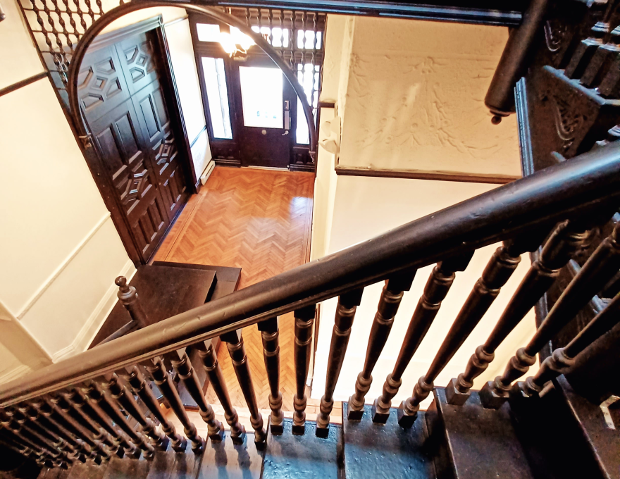 1812 Eutaw Place - view of entrance from staircase